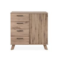 aparador 4 cajones 1 puerta decor roble l85 cm