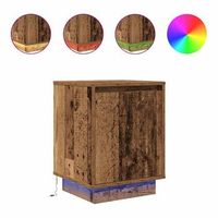 mesillas de noche con luces led 2 uds madera vieja 38x34x50 cm vidaxl