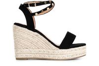 sandalias de tela con tachuelas sobre cuna de esparto black 40