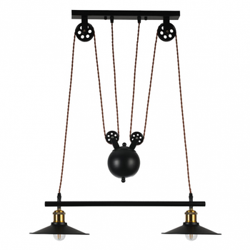 FABRILAMP Colgante Triguero 2xE27 Negro 70d