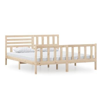 Cama Matrimonial | Cama Para Adultos | Estructura De Cama De Madera Maciza 180x200 Cm
