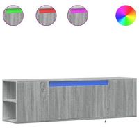 mueble de tv  mueble de salon  gabinete de tv de pared con luces led gris sonoma 135x31x395 cm