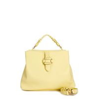 bolso de mano suave con asa trenzada hebilla y bandolera extraible yellow