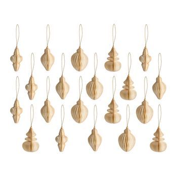 Conjunto De 20 Adornos Navideños Colgantes Bolas De Navidad Para El Árbol De Papel Origami 3d Beige Altaelva