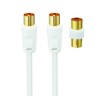 LOGIK L4AERA15 Aerial Cable & Adapter - 4 m, Gold