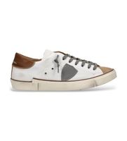 philippe model para hombre prlu zapatillas de piel prsx low blanco 40 plano cordones casual