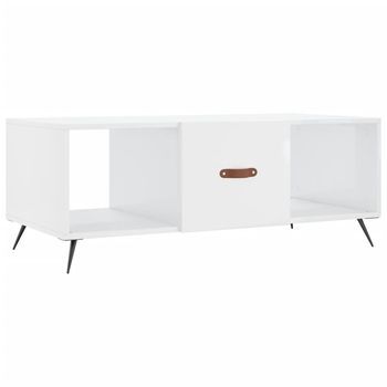 Mesa De Centro，mesa Auxiliar，mesa De Café Madera Contrachapada Blanco Brillo 102x50x40 Cm