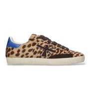 premiata para mujer stevend zapatillas de piel stevend beige 37 plano cordones casual animal print