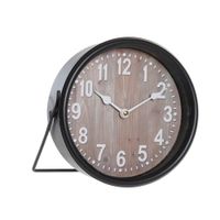 reloj de sobremesa de metal negro 20x14 cm