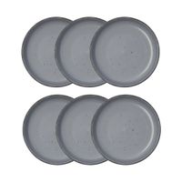 set 6 platos hondos ceramica gris 185 cm