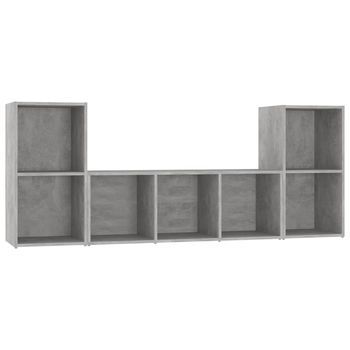 Muebles De Salón 3 Uds | Mueble Tv Madera De Ingeniería Gris Hormigón Cfw21088