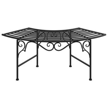 Banco Interior | Banco De Jardín De Acero Negro 113 Cm
