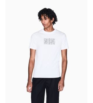 A|X Armani Exchange para hombre. XM002784AF10356U0009 Camiseta slim fit blanco (L), Casual, Algodón, Manga larga
