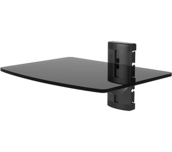 TTAP TTD-1 Single Glass Wall Shelf - Black, Black