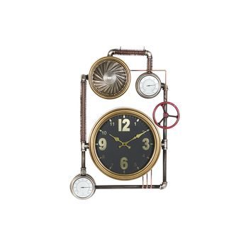 Reloj Pared Hierro Cristal 50,5x12x73 Dorado
