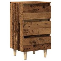 mesita de noche madera de ingenieria envejecida 40x35x69 cm vidaxl