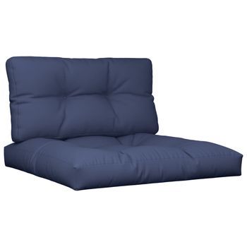 Set De Cojines Para Sofá De Palets Tela Azul Marino 70x40x12 Cm Vidaxl