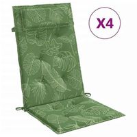 cojines silla respaldo alto 4 uds tela oxford estampado hojas vidaxl