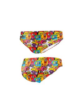 Bañador Waterpolo TurboFun Comic Hombre Amarillo estampado