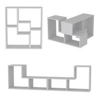 juego de 2 elementos modulares hustersurd 92x54x30 cm -  blanco encasa