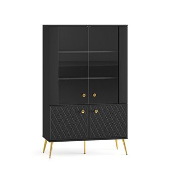 Vajillero 4 puertas paneles de mdf negro