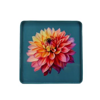 Bandeja de acero lacado diseño blossom 20x20cm
