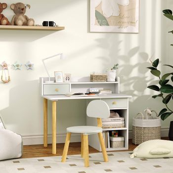 Mesa De Estudio Para Niños De +3 Años 85x48x73cm Verde Claro Aiyaplay