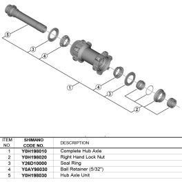 Shimano Eje Buje Completo 100mm Wh-rx570-tl-f12