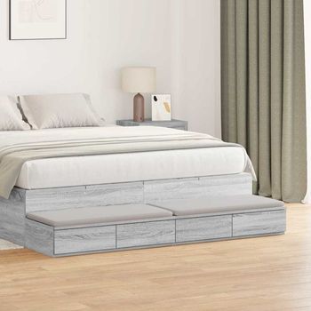 Cajones De Cama - Almacenamiento - Madera De Ingeniería - Gris Sonoma (150x36.5x16.5cm)