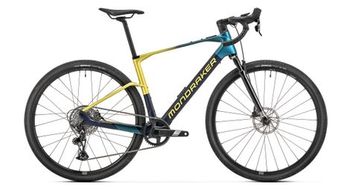 Mondraker dusty r bicicleta electrica de gravel sram apex 12s 350wh 700mm azul amarillo 2025