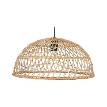 Lámpara De Techo De Ratán Beige Natural 123 Cm Colgante Pantalla Abierta Ravine