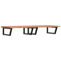 estante de lavabo de pared  estanteria pared  estante flotante de acero y madera maciza de haya
