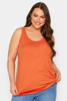 yours camiseta sin mangas naranja mujer curvy y tallas grandes yours