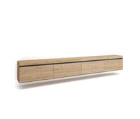 mueble tv television muebles de salon almacenaje 320x35x45cm para tv gran formato colgado suspendido estilo moderno roble