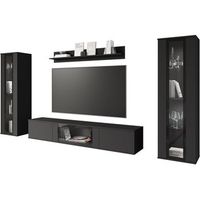 conjunto de muebles de salon caro juego de muebles de salon mueble de tv sin iluminacion led color negro mate