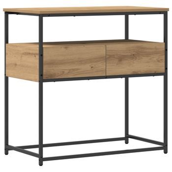 Vidaxl Mesa Consola Roble Artisan 75 X 40 X 75 Cm Madera De Ingeniería