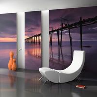 fotomural - un muelle de madera en el puerto
