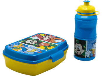 Pack Merchandising - Sherwood Set de fiambrera rectangular y botella sport Mickey, 380 ml, Plástico