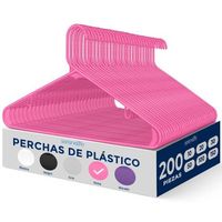 pack 200 ganchos de plastico premium antideslizantes ahorradores de espacio duraderos para camisas sueteres abrigos pantalones y vestidos r serenelife sl-hook200 rosa