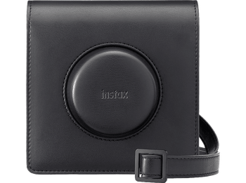 Funda cámara - Fujifilm Instax Wide Evo, Cuero sintético, Negro