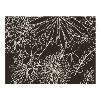 Papel Pintado 3d - Motivo Floreal En Blanco Y Negro (250x193 Cm)