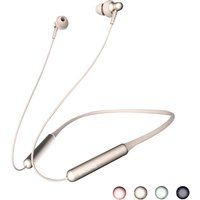 stylish dual-dynamic e1024bt wireless bluetooth earphones - gold gold