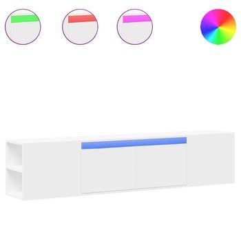Mueble De Tv De Pared Con Luz Led Blanco 180x31x39,5 Cm Vidaxl