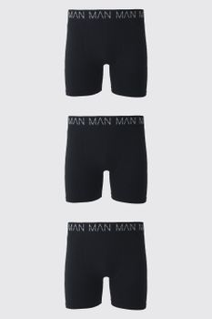 Pack De 3 Bóxers Man Active De 18Cm Sin Costuras, Negro