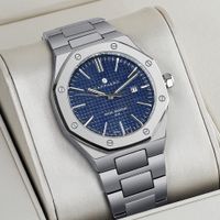 reloj sapphero para hombre correa de acero inoxidable diseno resistente al agua calendario automatico regalos festivos exquisito reloj con caja de regalo