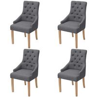 vidaxl sillas de comedor giratorias 4 unidades tela gris oscuro