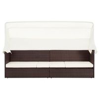 sofa de jardin  sofa de exterior con dosel ratan sintetico marron