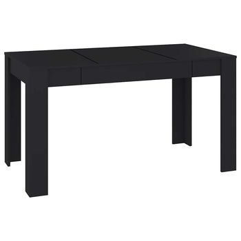 Mesa De Comedor De Madera Contrachapada Negro 140x74,5x76 Cm