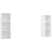 muebles de salon de pared 2 uds  mueble tv madera ingenieria blanco cfw44003
