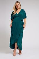yours london vestido cruzado verde esmeralda mujer curvy y tallas grandes yours london